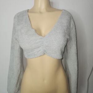 Shein fuzzy crop top